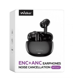 Беспроводные наушники-гарнитура вакуумные Walker WTS-67 ANC + ENC (Black)